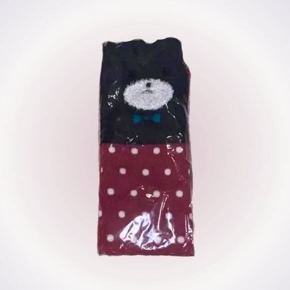Maroon and Black Little Critter Socks | Sz OS, NWOT - Picture 1 of 4
